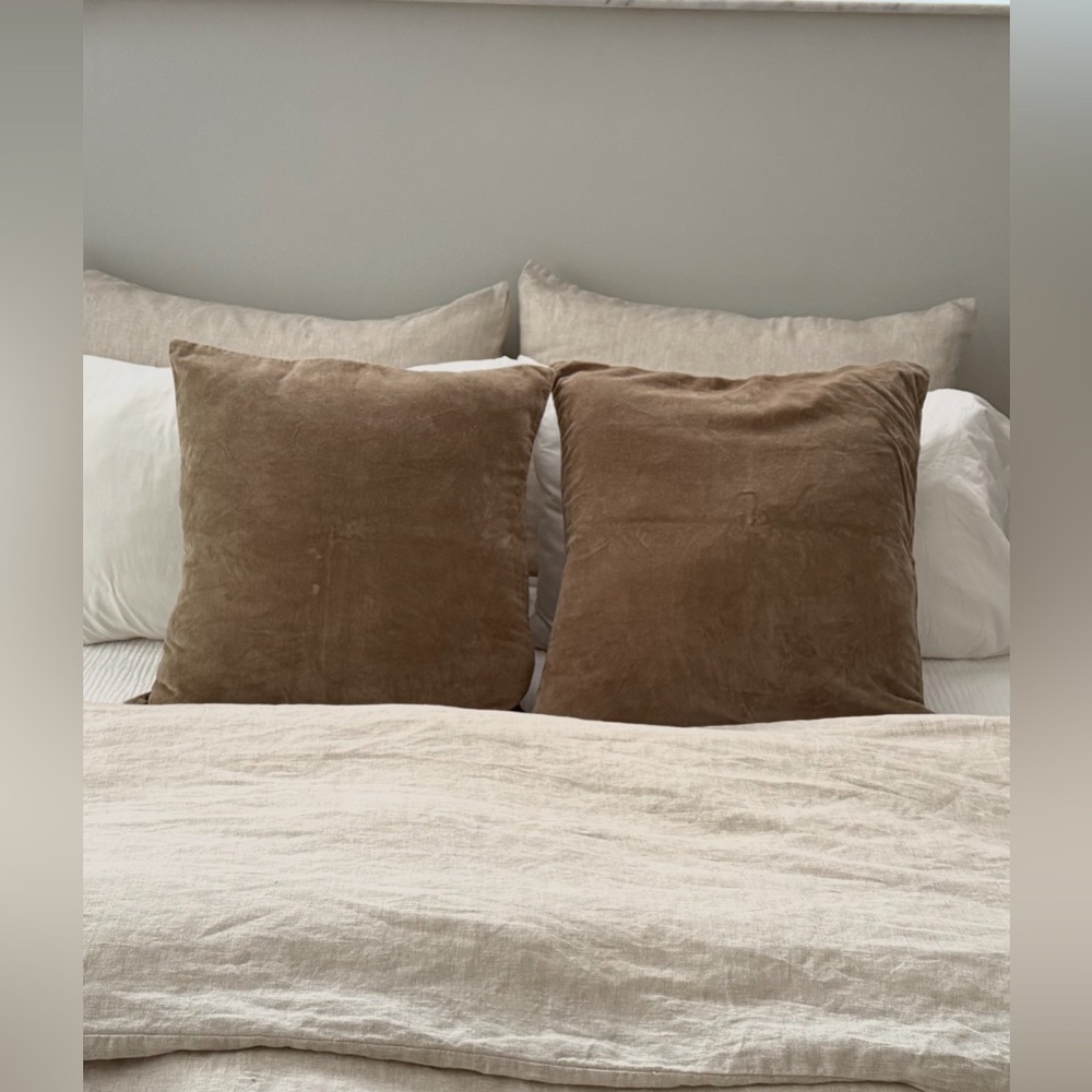 Pottery Barn Everywhere Velvet Pillow Cover Taupe 20 X 20